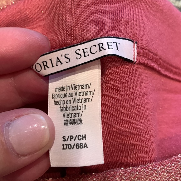 VICTORIAS SECRET SHINE FLARE PANTS RED/COPPER SHINE METALLIC KNIT HIGH RISE SZ S - Picture 11 of 11